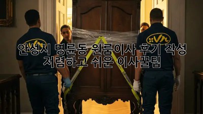 안성시 명륜동 원룸이사 후기 작성: 저렴하고 쉬운 이사꿀팁! ✨